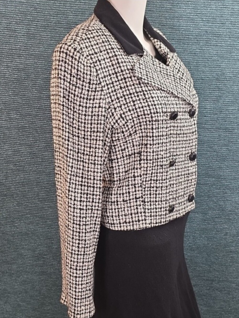 Vintage Express Compagnie Internationale Cropped Tweed Double Breasted Blazer - Picture 10 of 16